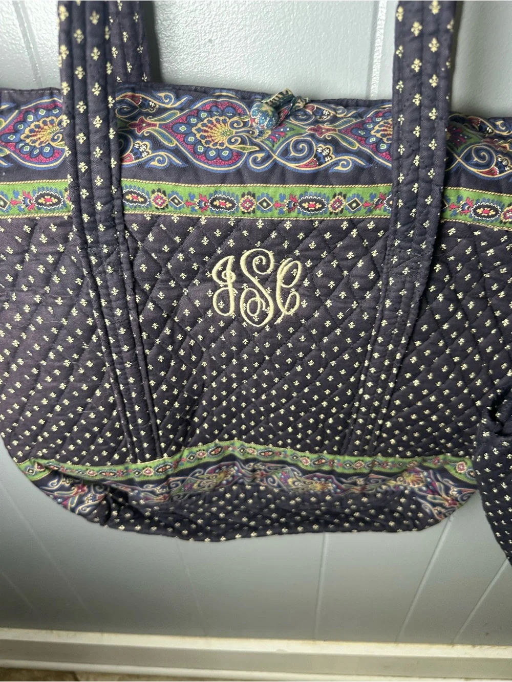 Vera Bradley set of three Quilted Tote duffle bagsPaisley Edge and Monogram